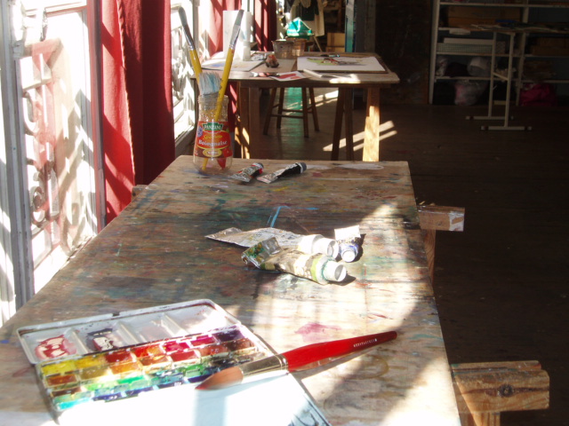 The painting workshop in Paris